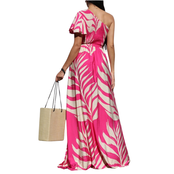 Smoke One Shoulder Maxxi Dress