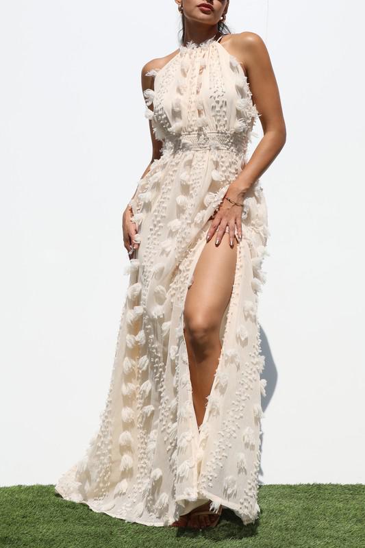 Cream Halter Dress