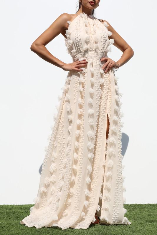 Cream Halter Dress