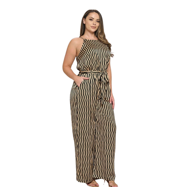 Plus Stripe Jumpsuit