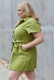 Olive Button Down Dress